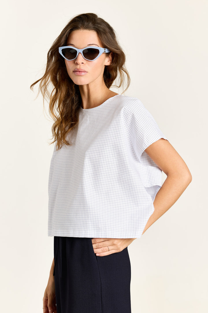 Esmeralda Summer Shirting Blue Check