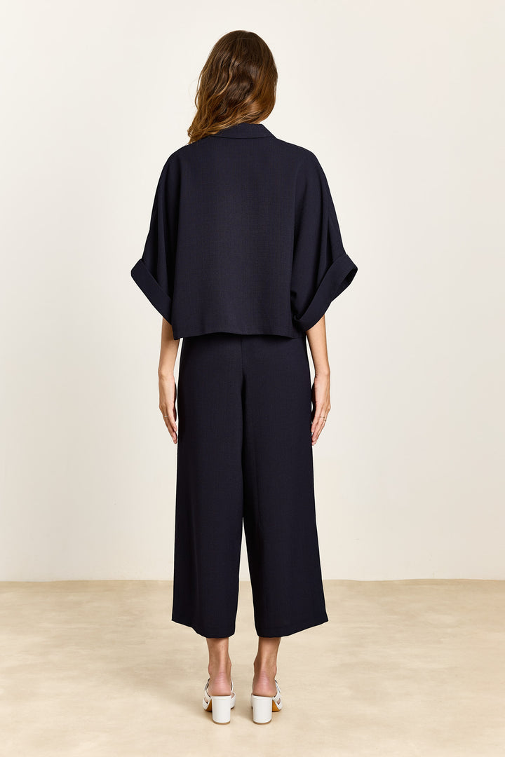 Amelie Textured Uni Woven Navy