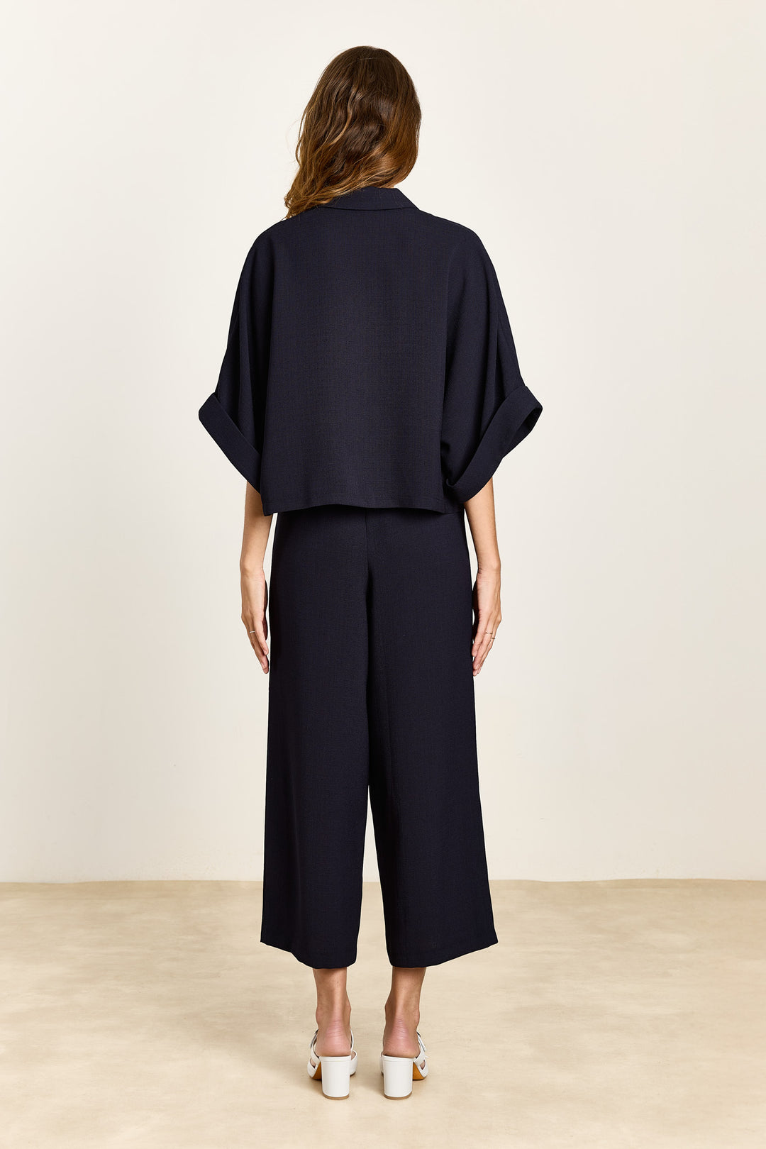 Pommeline Textured Uni Woven Navy