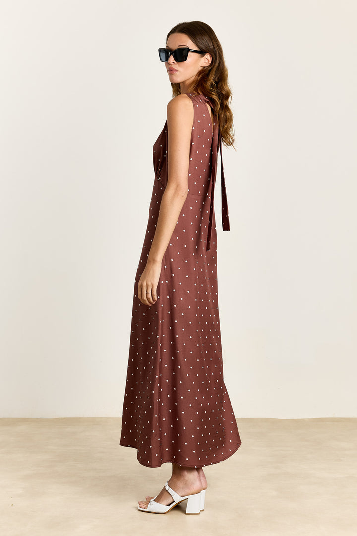 Polly Polka Dot Brown