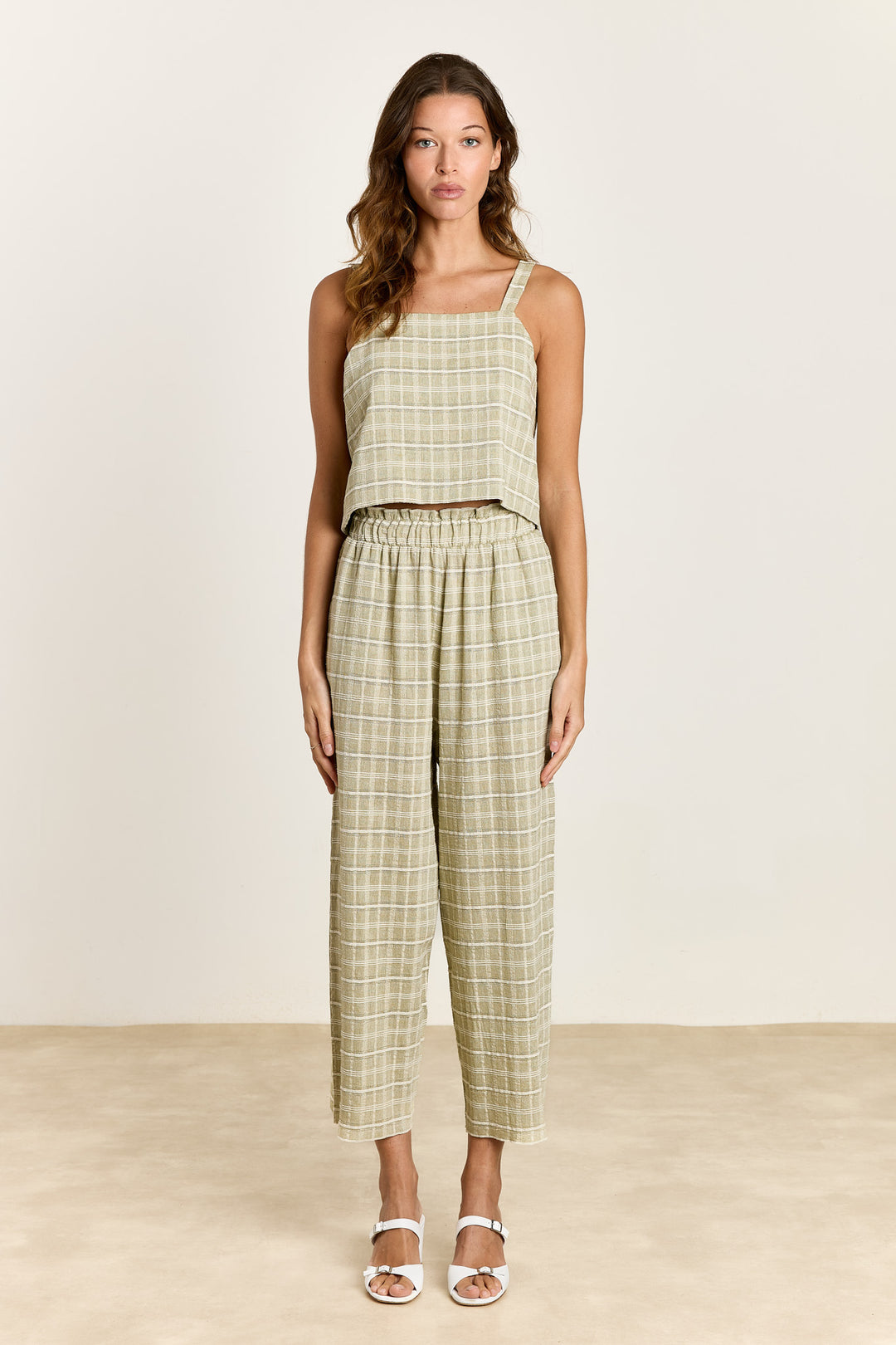 Sade Structured Check Sage