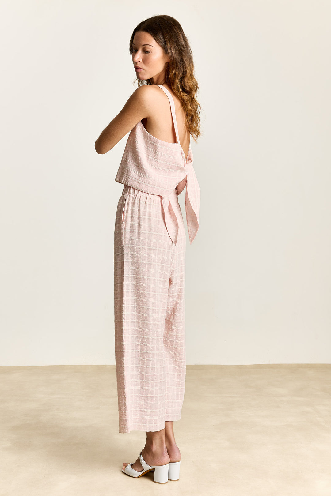 Sade Structured Check Soft pink