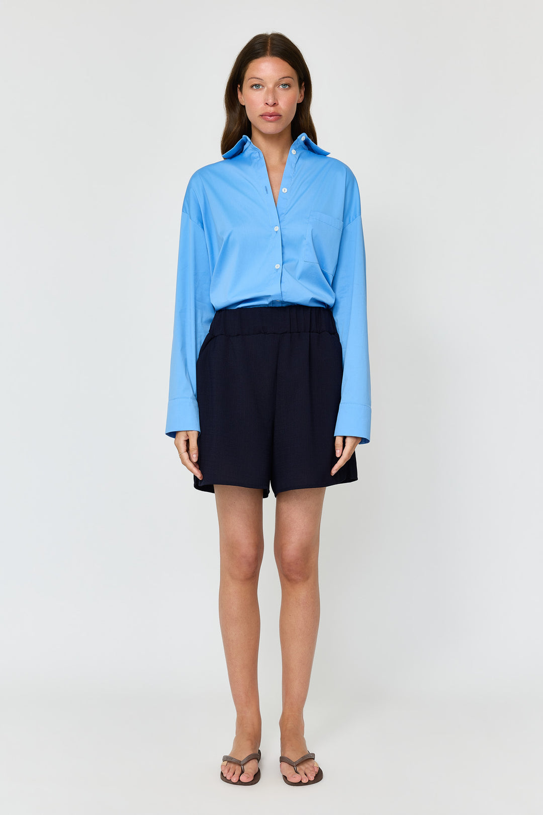 Maxine Textured Uni Woven Navy