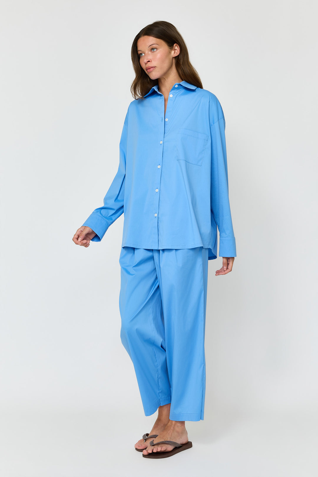 Whitney Summer Shirting Cornflower blue
