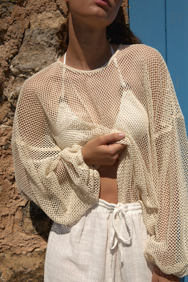 Lizzie Oval Crochet Cream