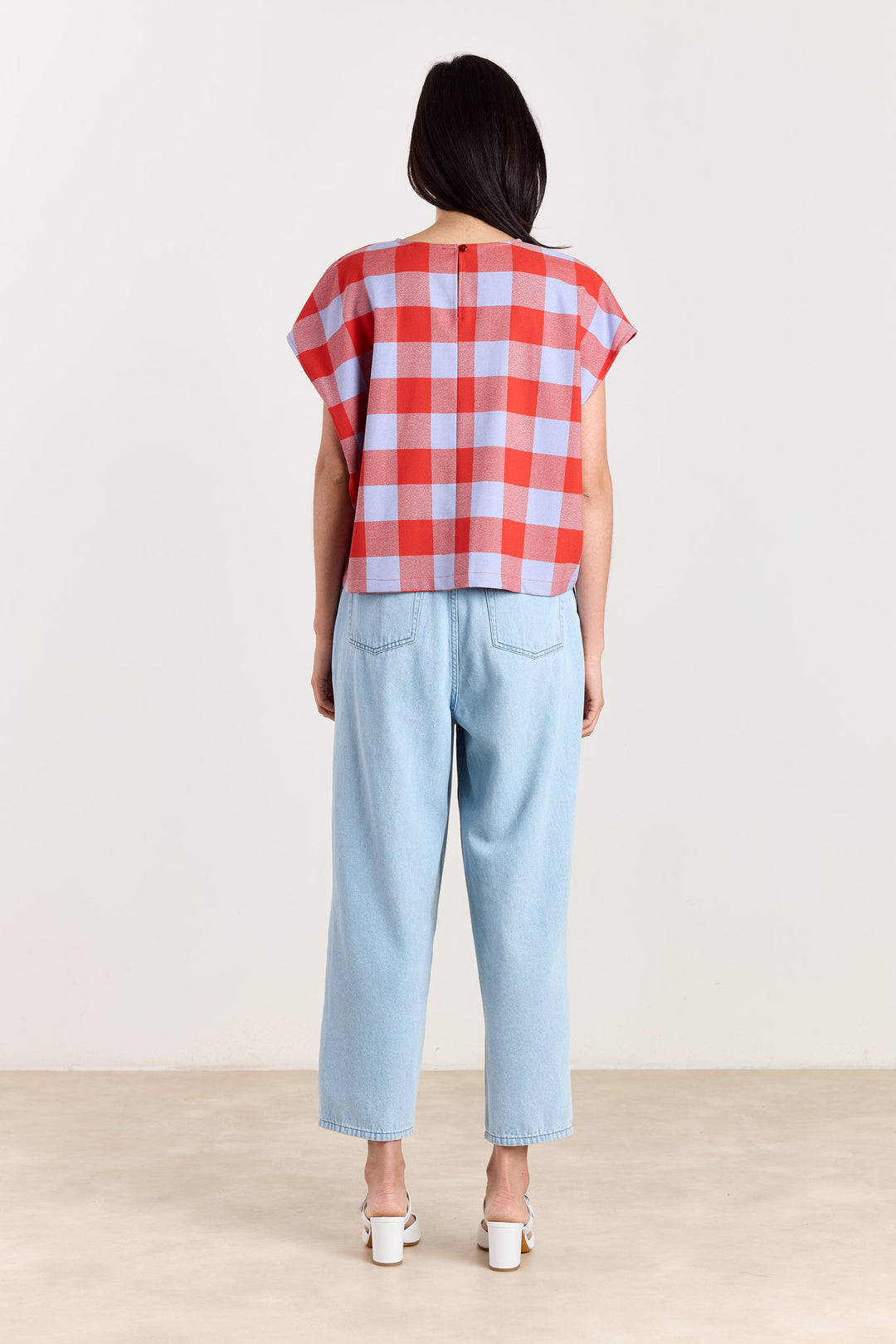 Esmeralda Colorblock Check Blue/Brick