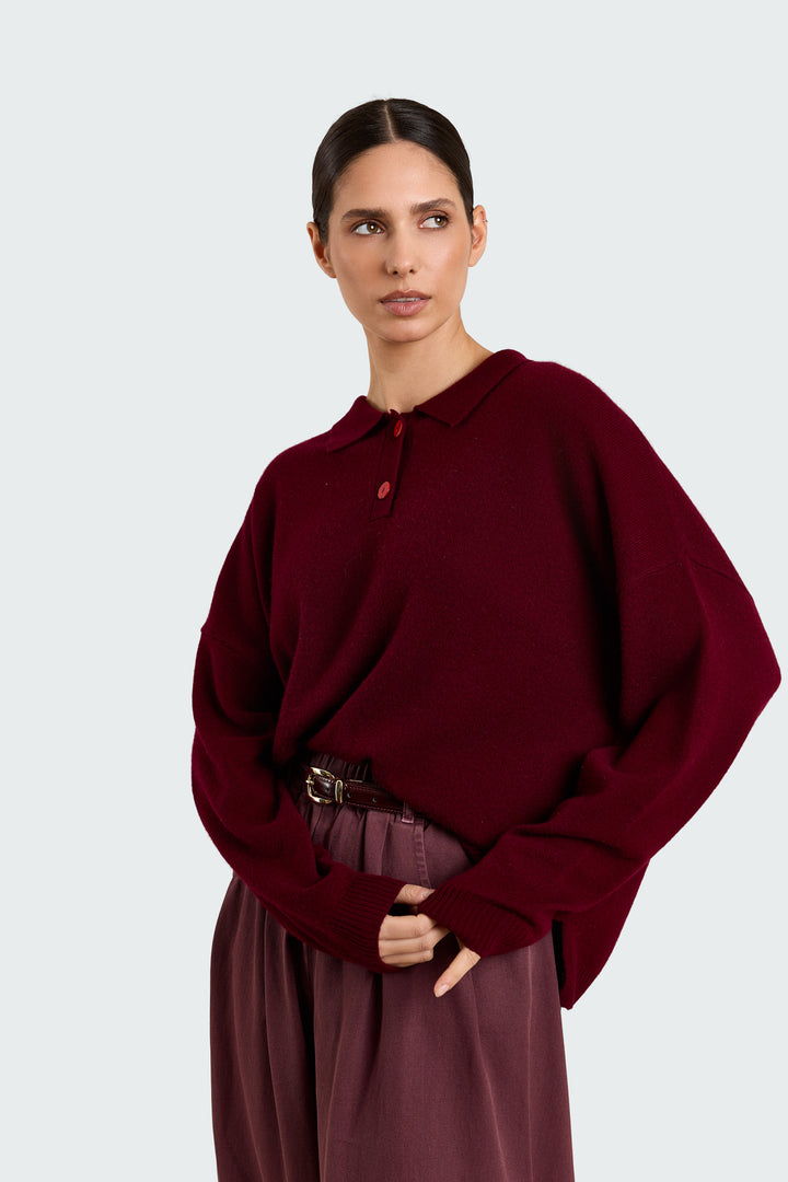 Stacy Cashmere Burgundy