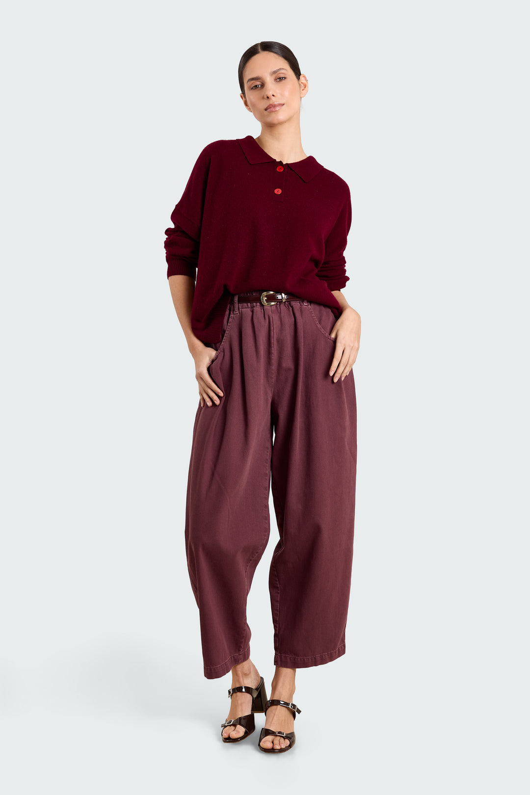 Stacy Cashmere Burgundy