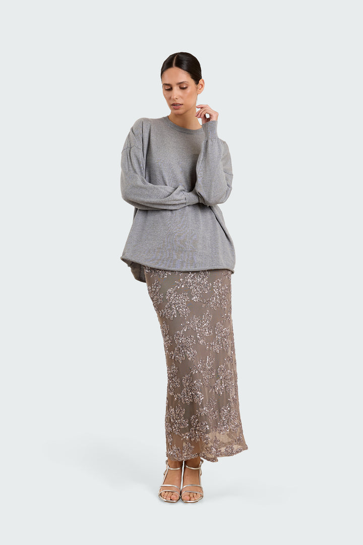Oline Basic Knit Mid Grey