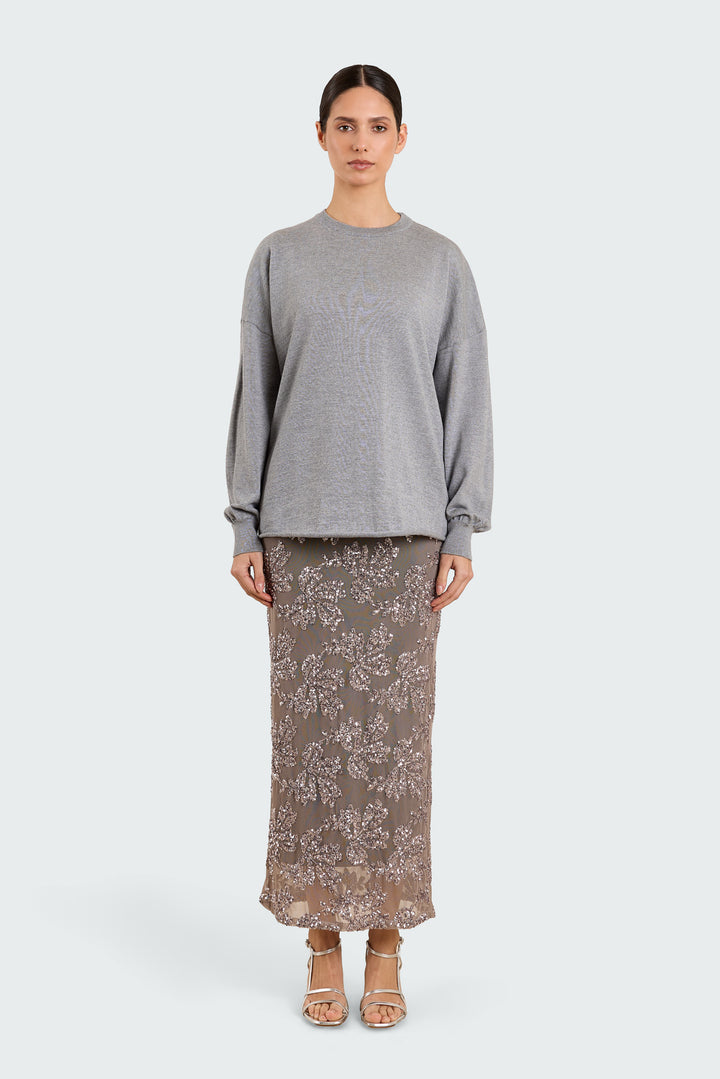Claudine Sequin Flower Silver