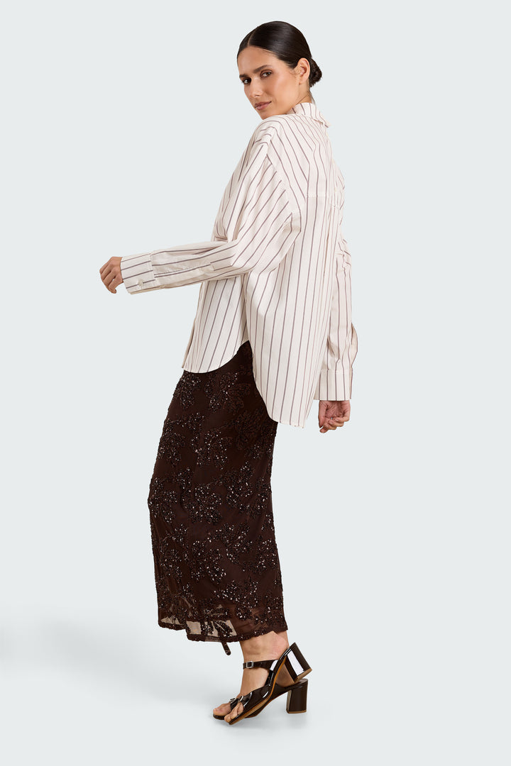 Laura Shirting Stripes Burgundy