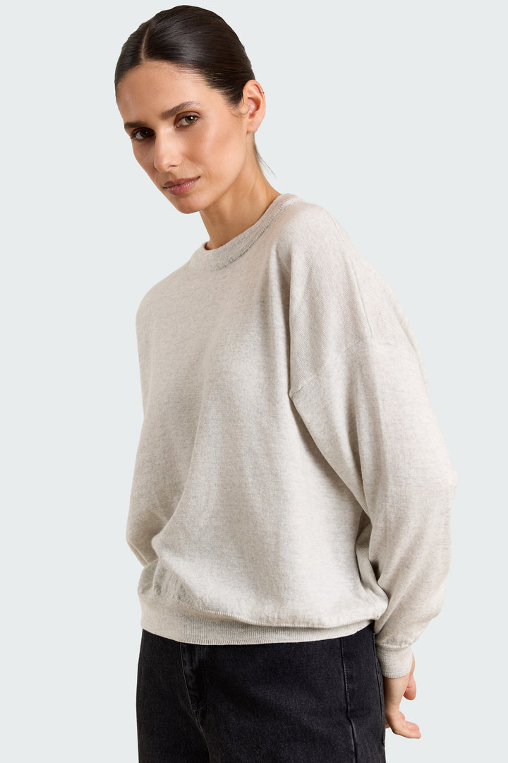Stephanie Basic Knit Light Grey Melange
