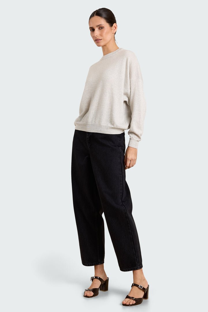 Stephanie Basic Knit Light Grey Melange