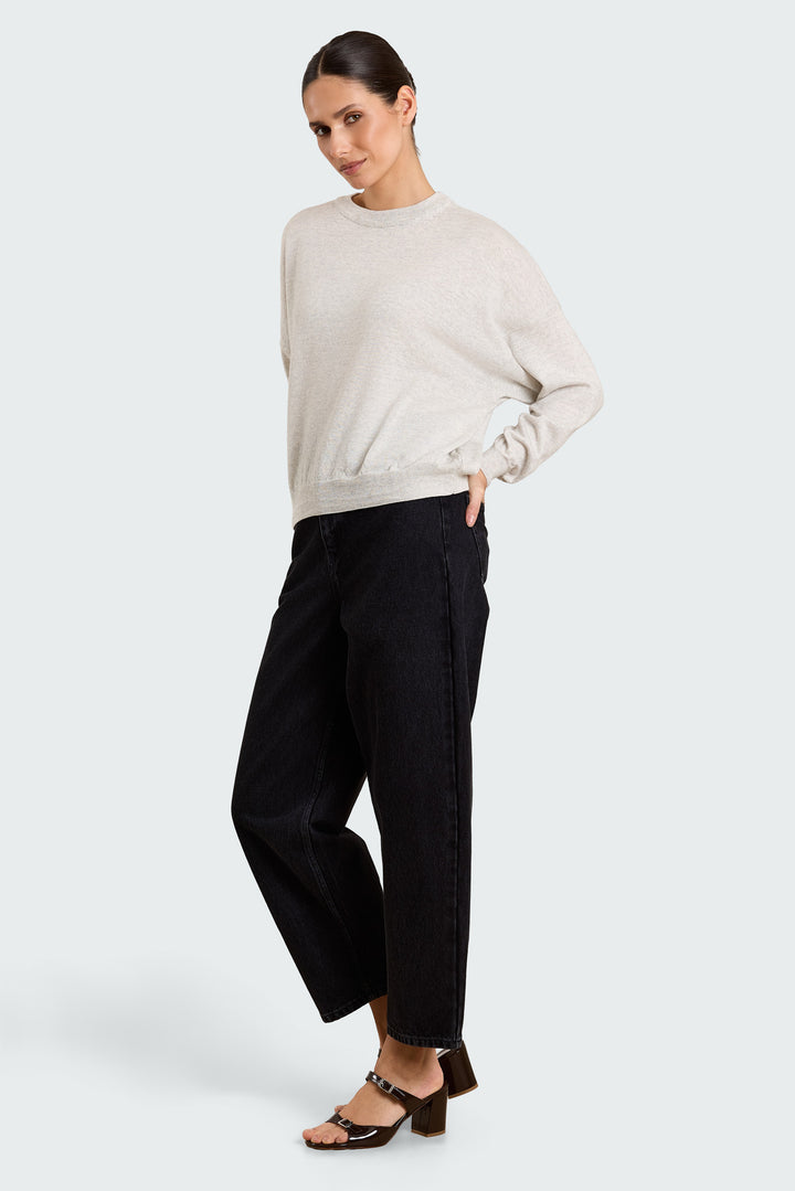 Stephanie Basic Knit Light Grey Melange