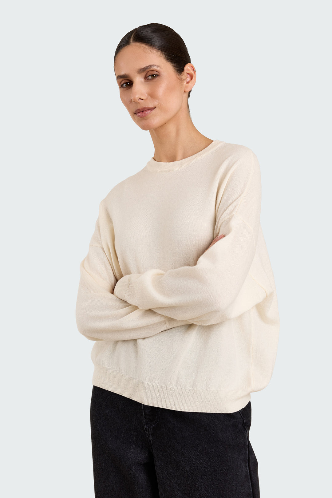 Stephanie Basic Knit Cream