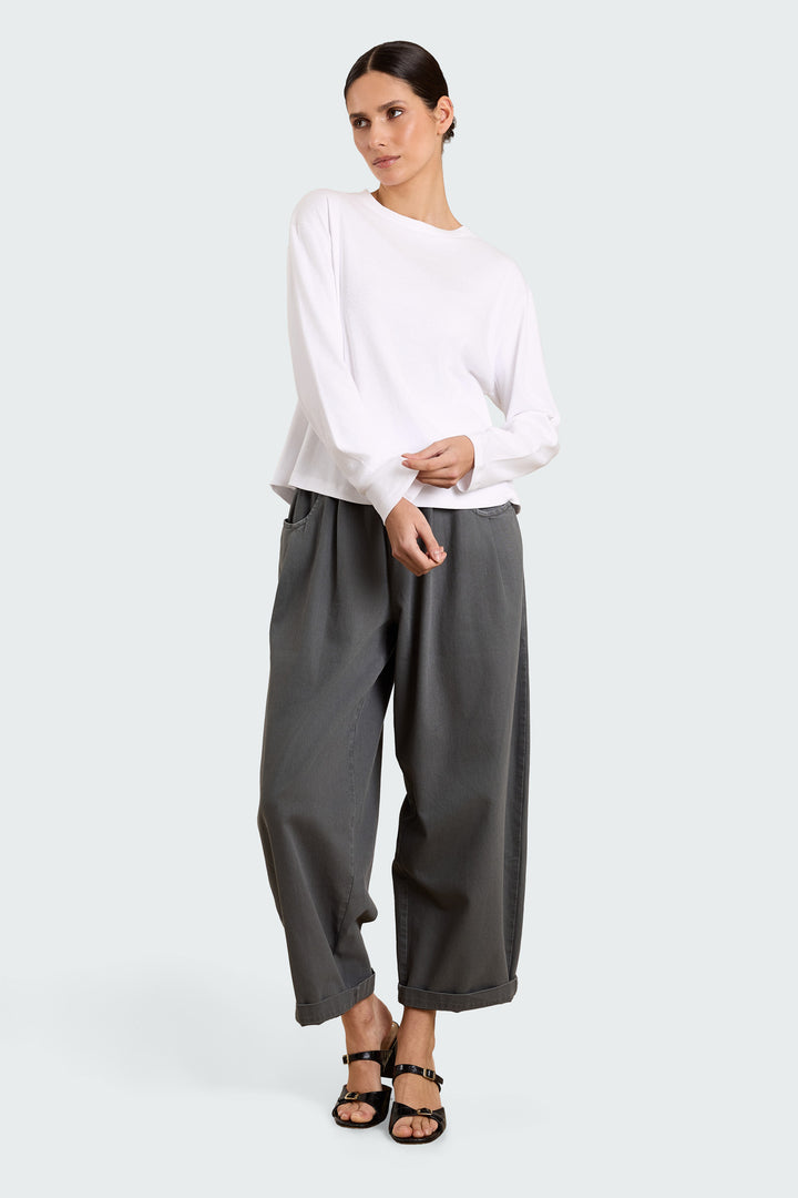 Lila Solid Jersey White