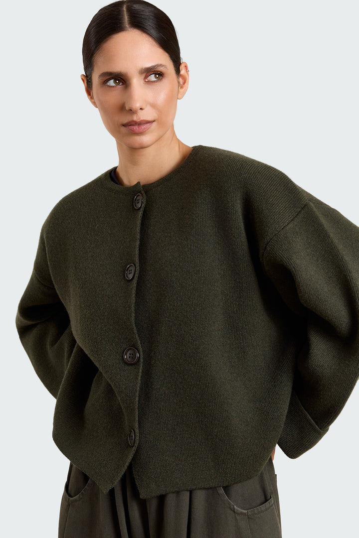 Pippa Wool Blend Dark Military