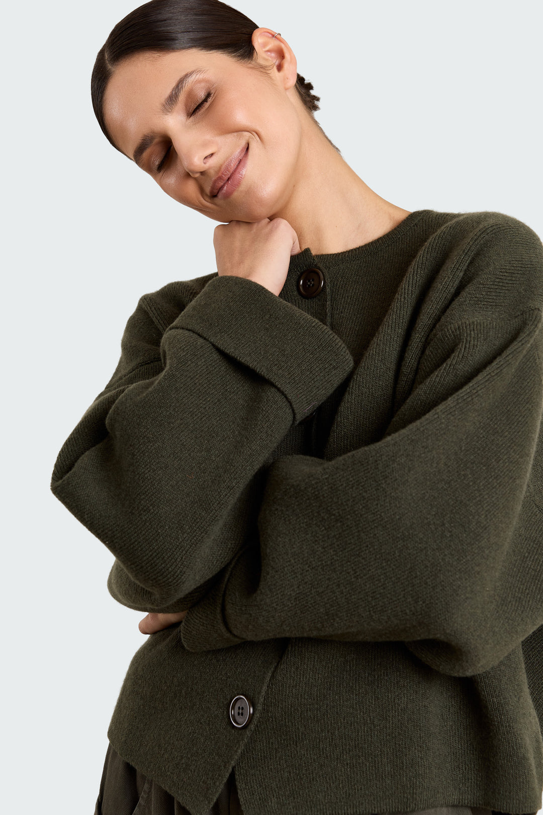 Pippa Wool Blend Dark Military