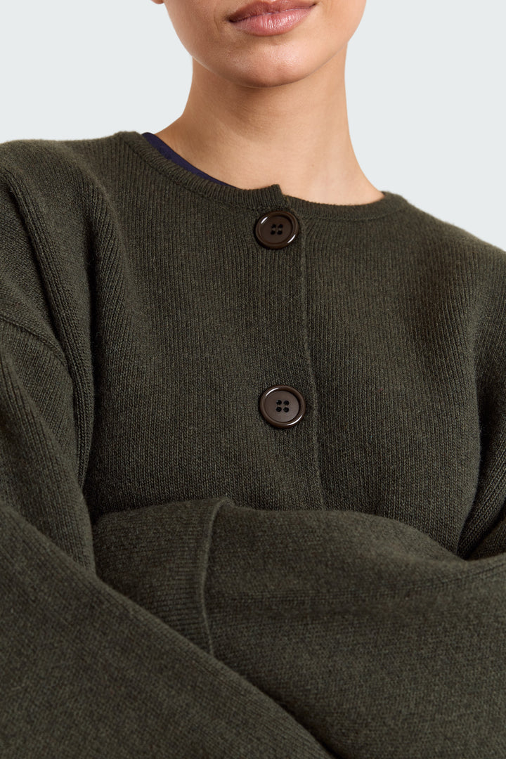 Pippa Wool Blend Dark Military