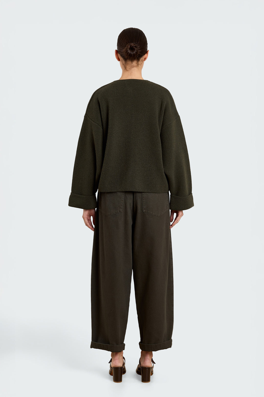 Pippa Wool Blend Dark Military