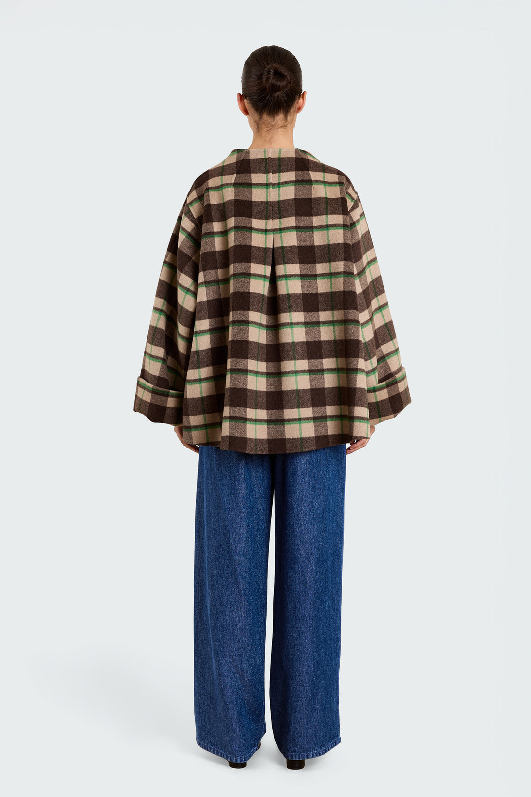 Vera Double Face Wool Tartan Brown