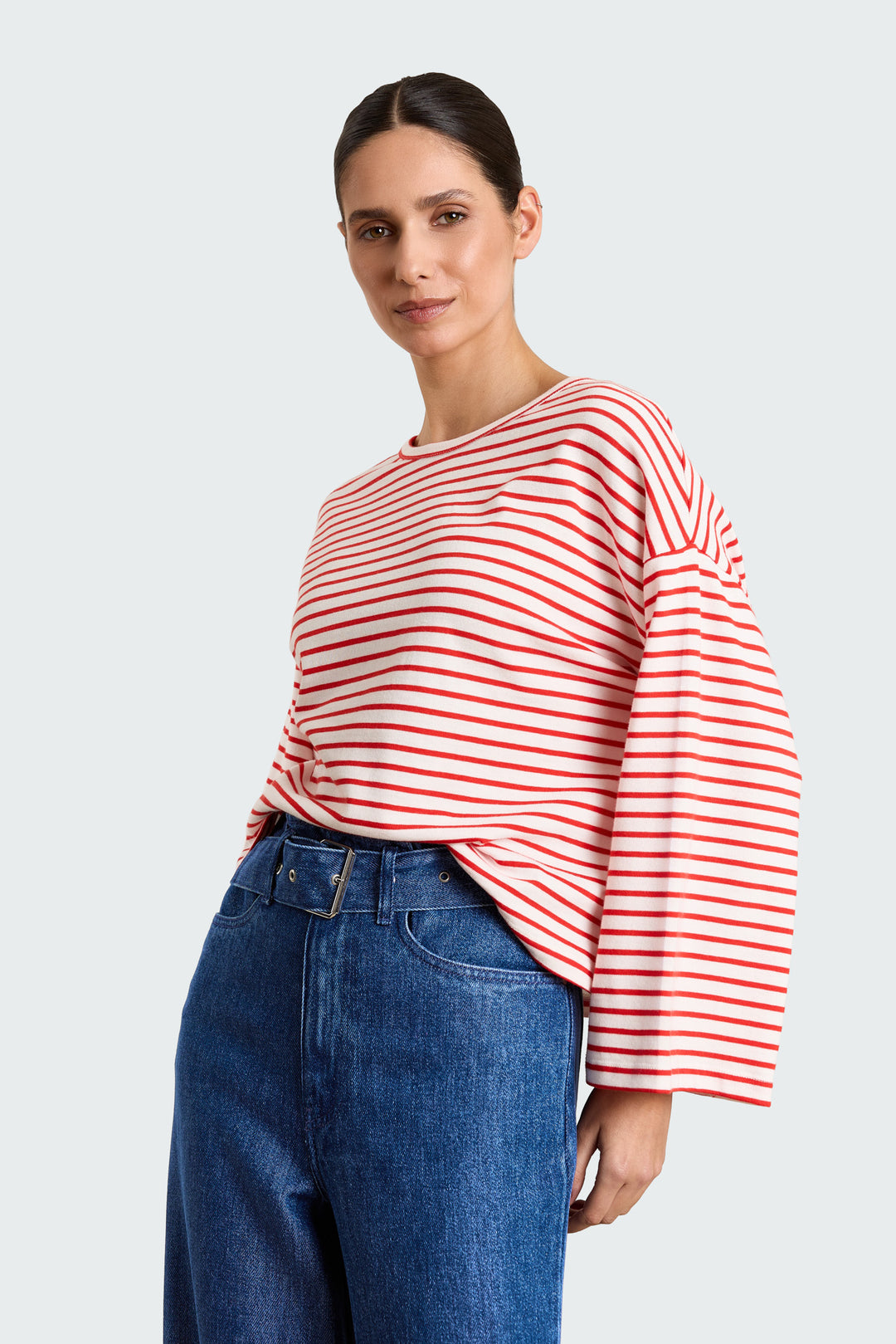 Caroline Striped Jersey Red/White