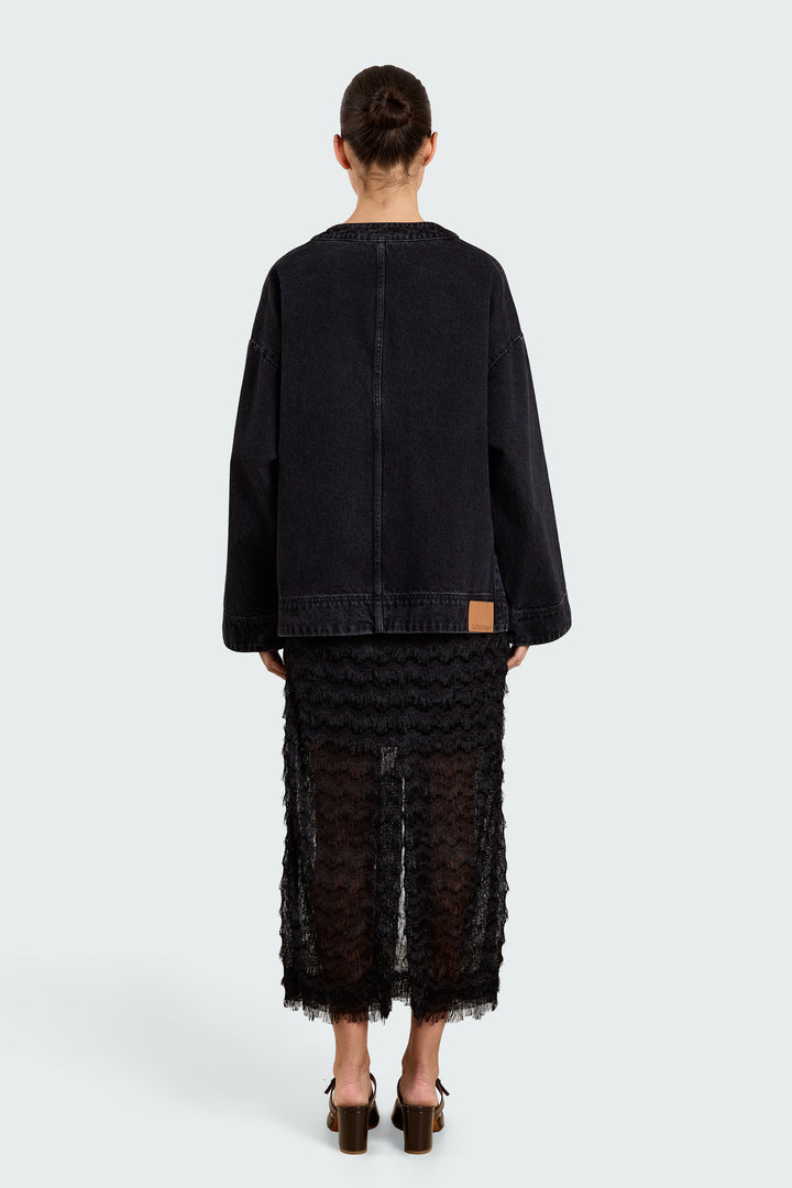 Eloise Fringe Tulle Black