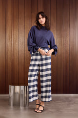 Pommeline Boucle Check Navy/White