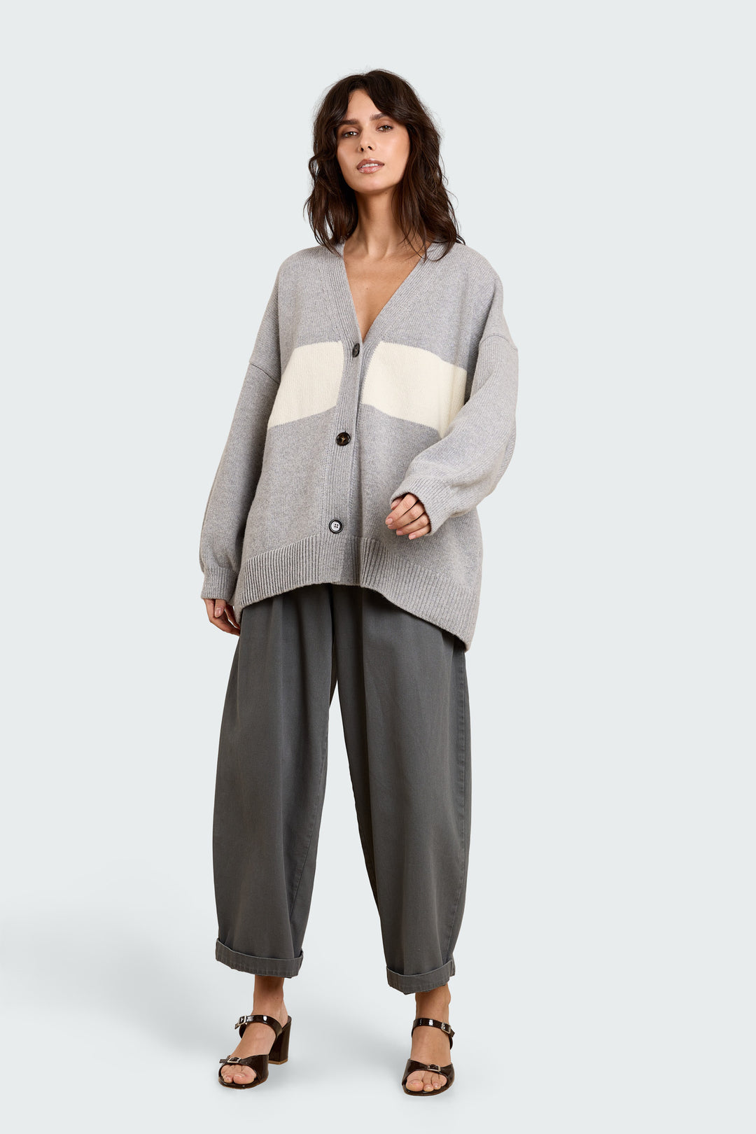 Mouchie Wool Blend Grey/Cream