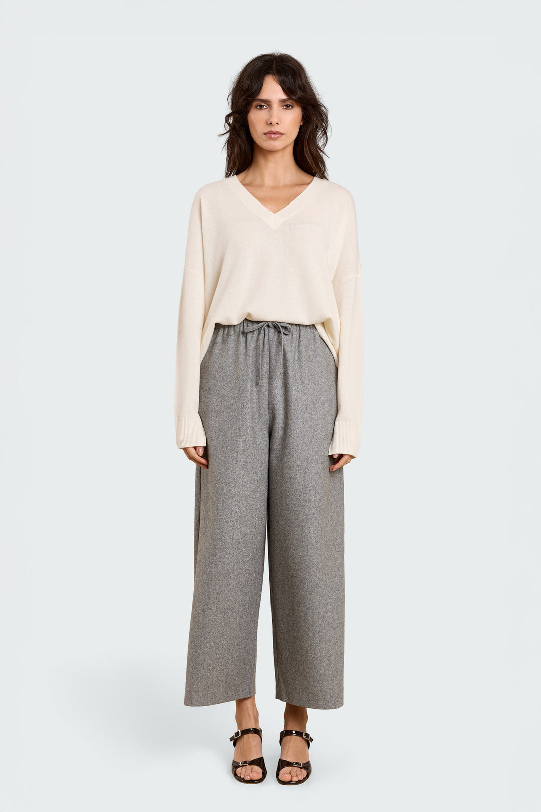 Ingrid Wool Suiting Grey Melange