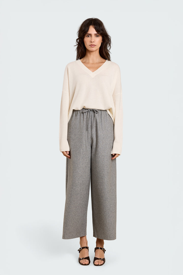 Ingrid Wool Suiting Grey Melange