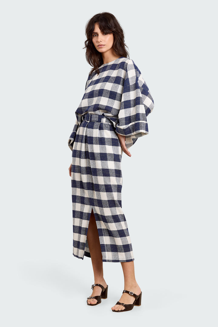 Carina Boucle Check Navy/White