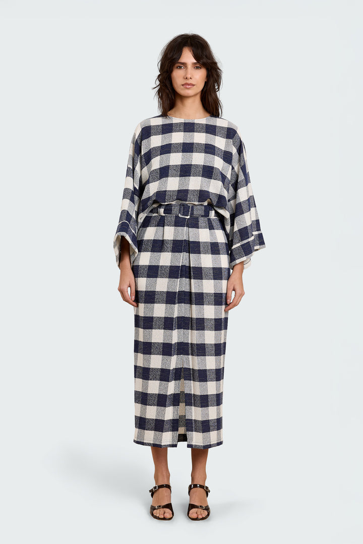 Carina Boucle Check Navy/White