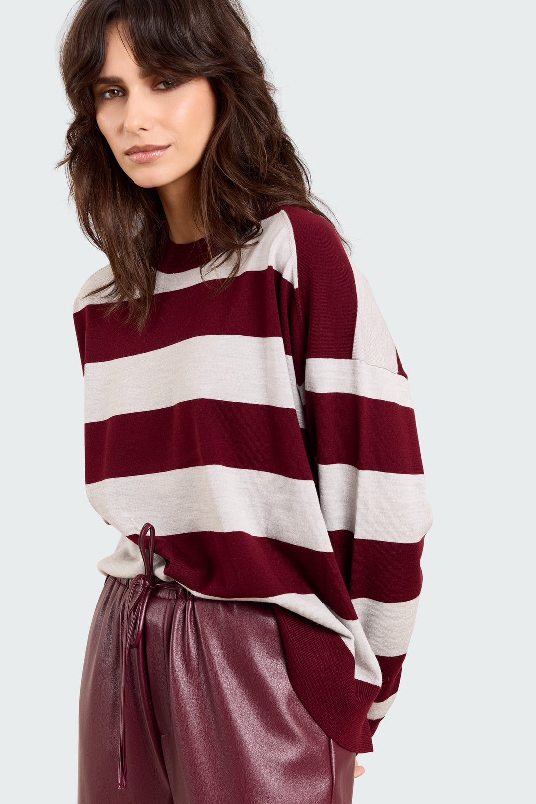 Sasha Merino Burgundy/Grey