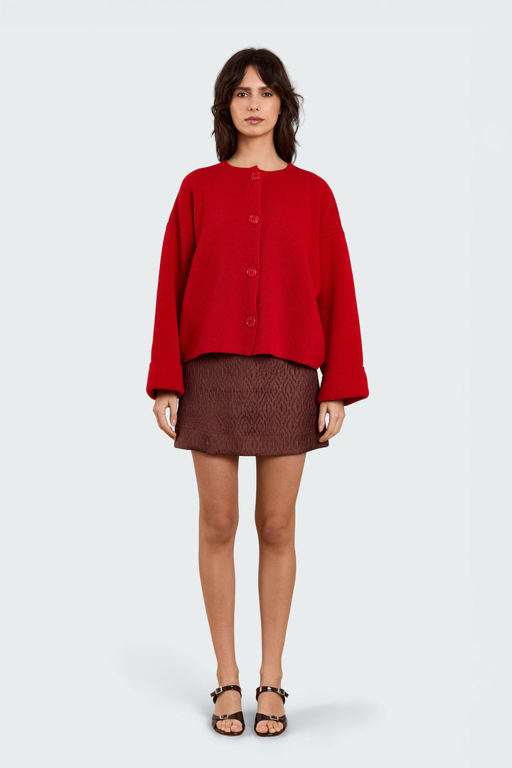 Agnes Metallic Jacquard Brandy Brown