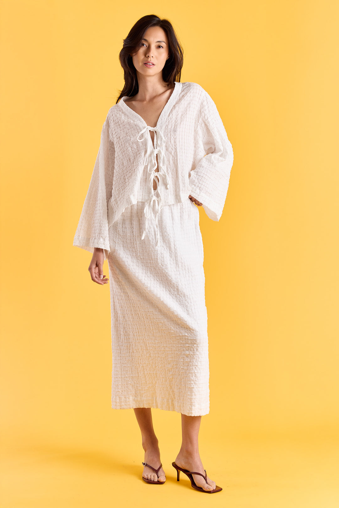Felina Check Warp White