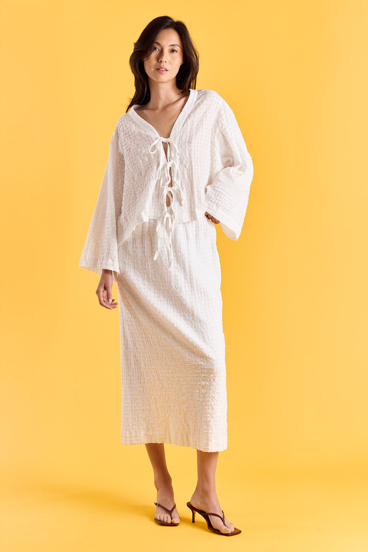 Eloise Check Warp White