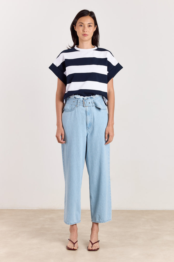 Mika Big Stripes Tee Navy/White