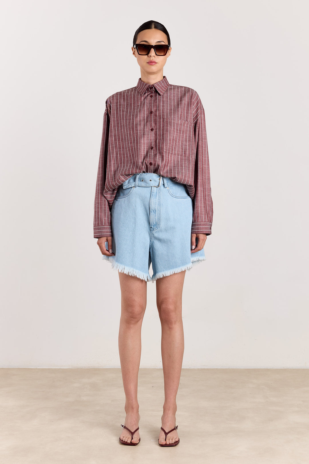 Virginie Pinstripe Cranberry