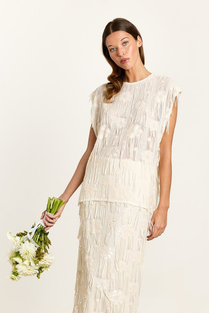 Ada Sequin Fringe Cream