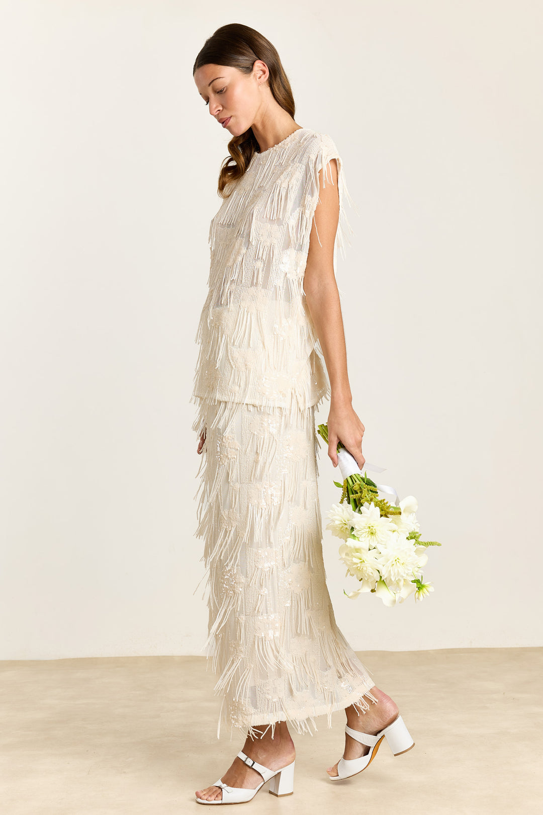 Claudine Sequin Fringe Cream