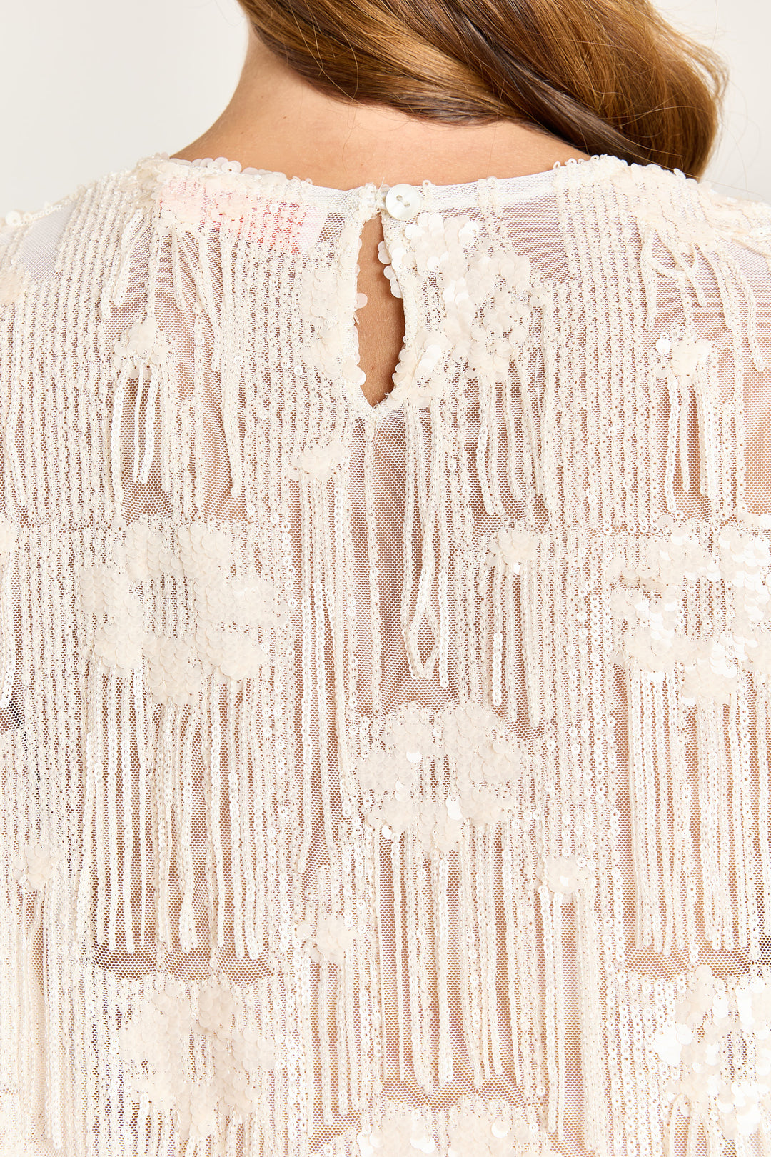 Ada Sequin Fringe Cream