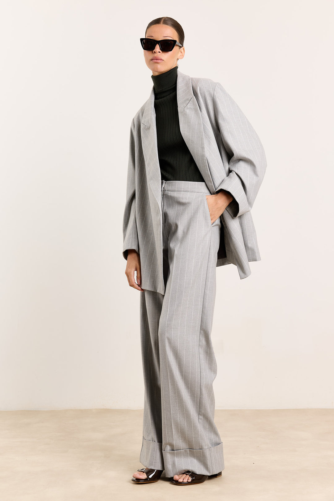 Freddie Suiting Stripes Light Grey