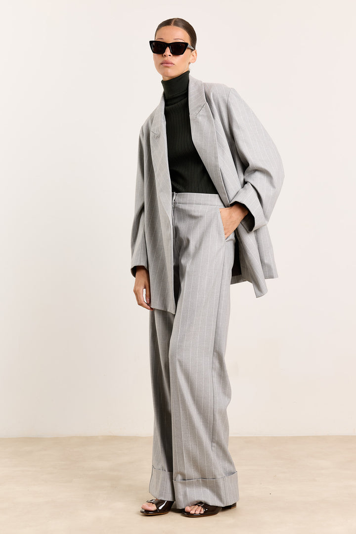 Freddie Suiting Stripes Light Grey