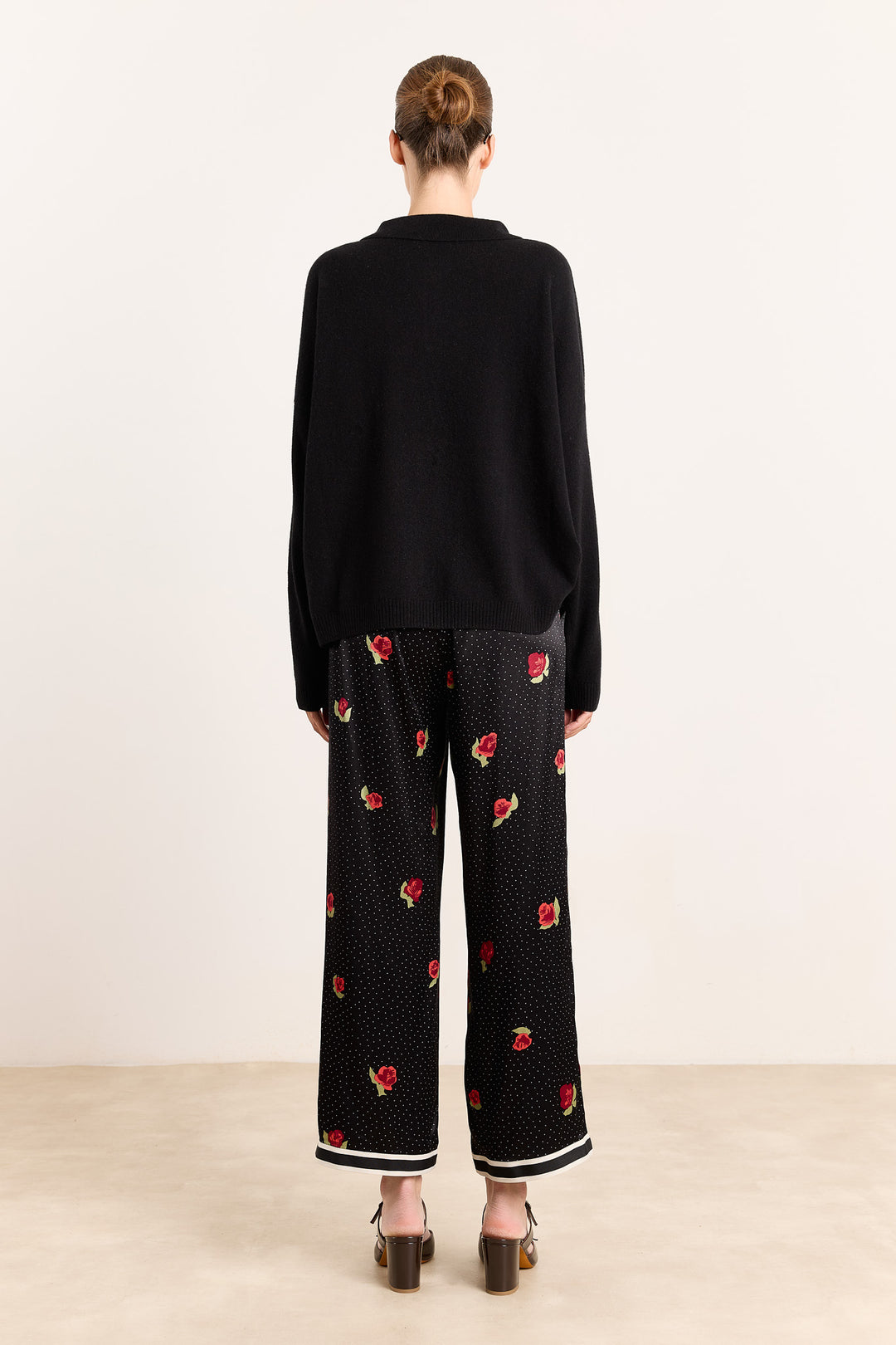 Annie Abstract Rose Print Black
