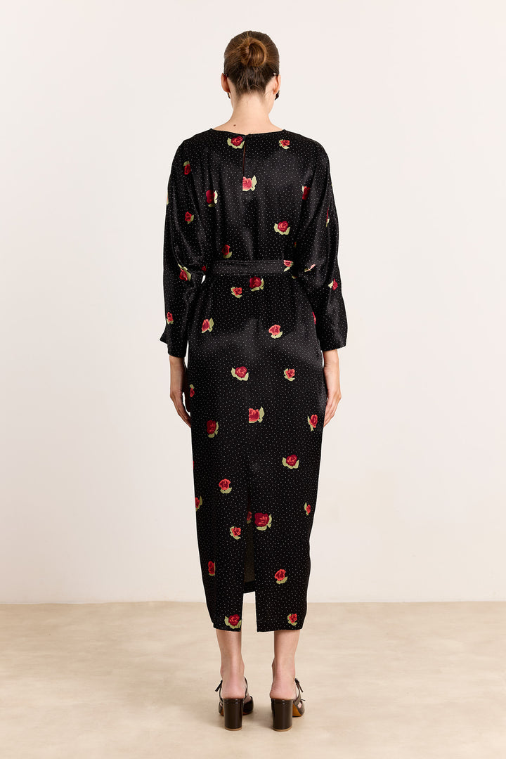 Jools Abstract Rose Print Black