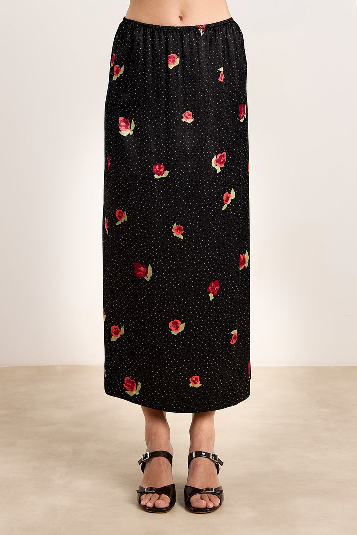 Eloise Abstract Rose Print Black