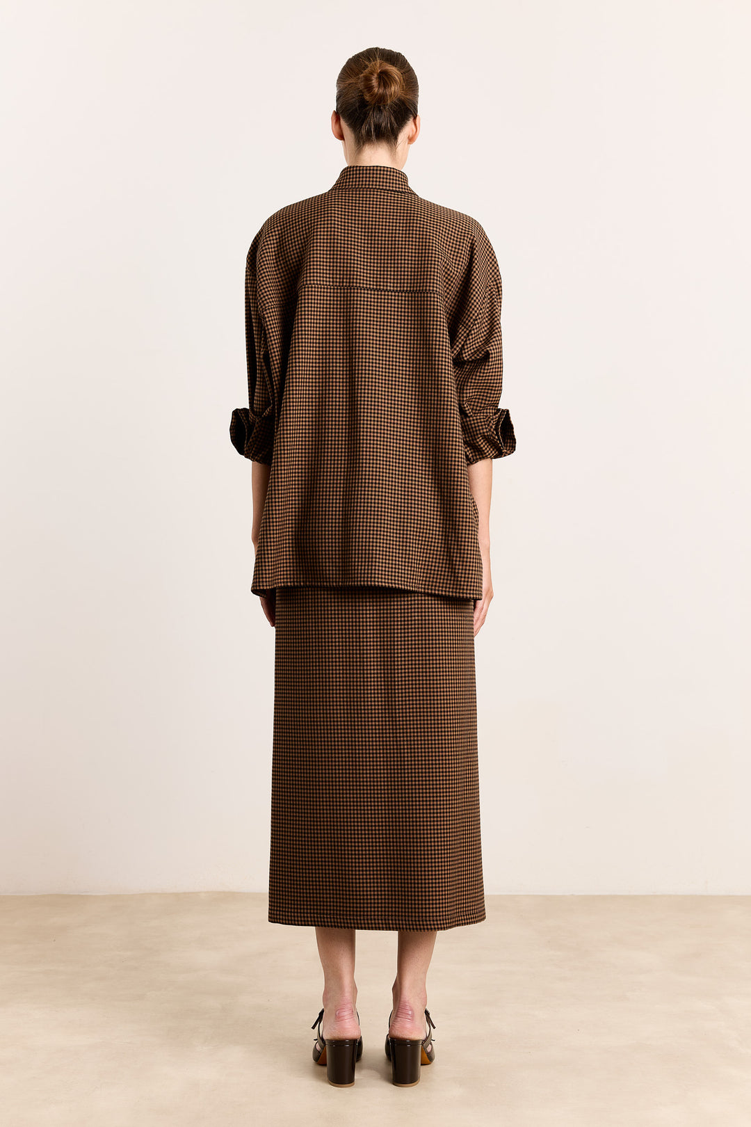 Laureanne Checked Suiting Brown