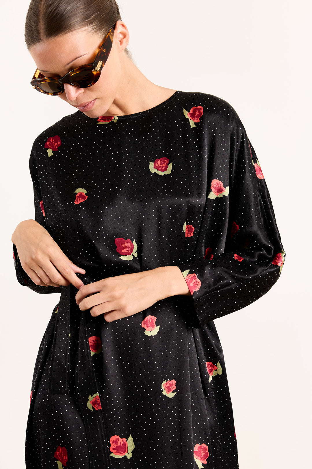 Jools Abstract Rose Print Black