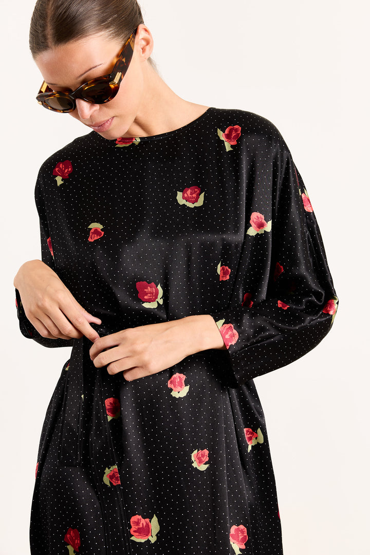 Jools Abstract Rose Print Black